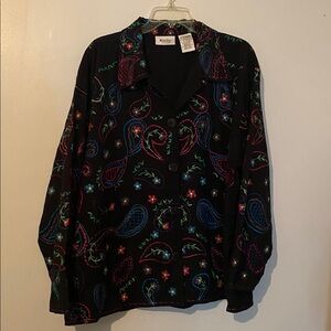 Units woman linen cotton blend  Embroidered Jacket size 3x oversized